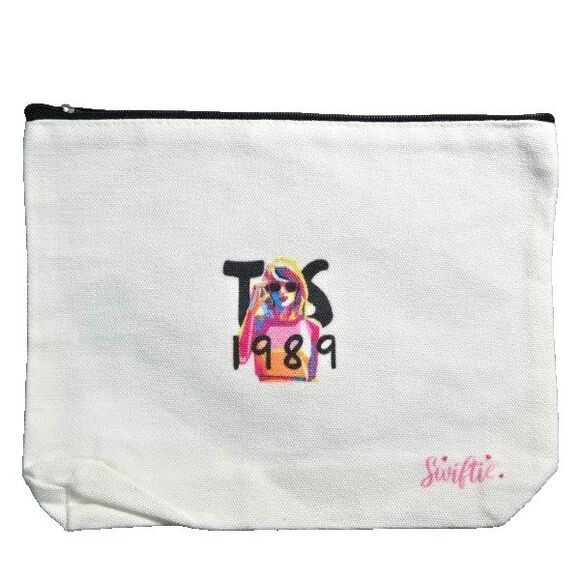 Taylor Swift The Eras Tour Themed Makeup Bag Names of Songs Canvas 9" x 7" - Picture 4 of 6